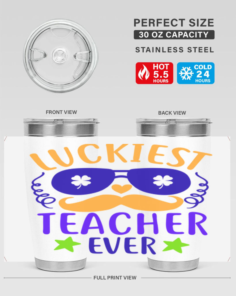 luckiest teacher ever 14#- mardi gras- Tumbler