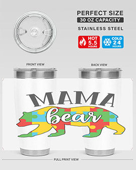 mama bear Style 32#- autism- Tumbler