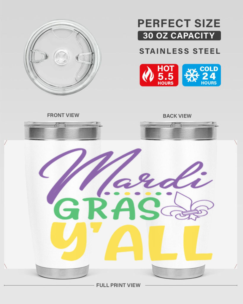 mardi gras yall 77#- mardi gras- Tumbler