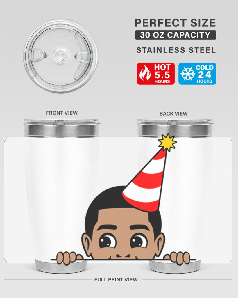 peekaboo afro birthday boy 21#- black men - boys- tumbler