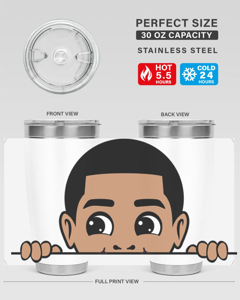 peekaboo boy 17#- black men - boys- tumbler