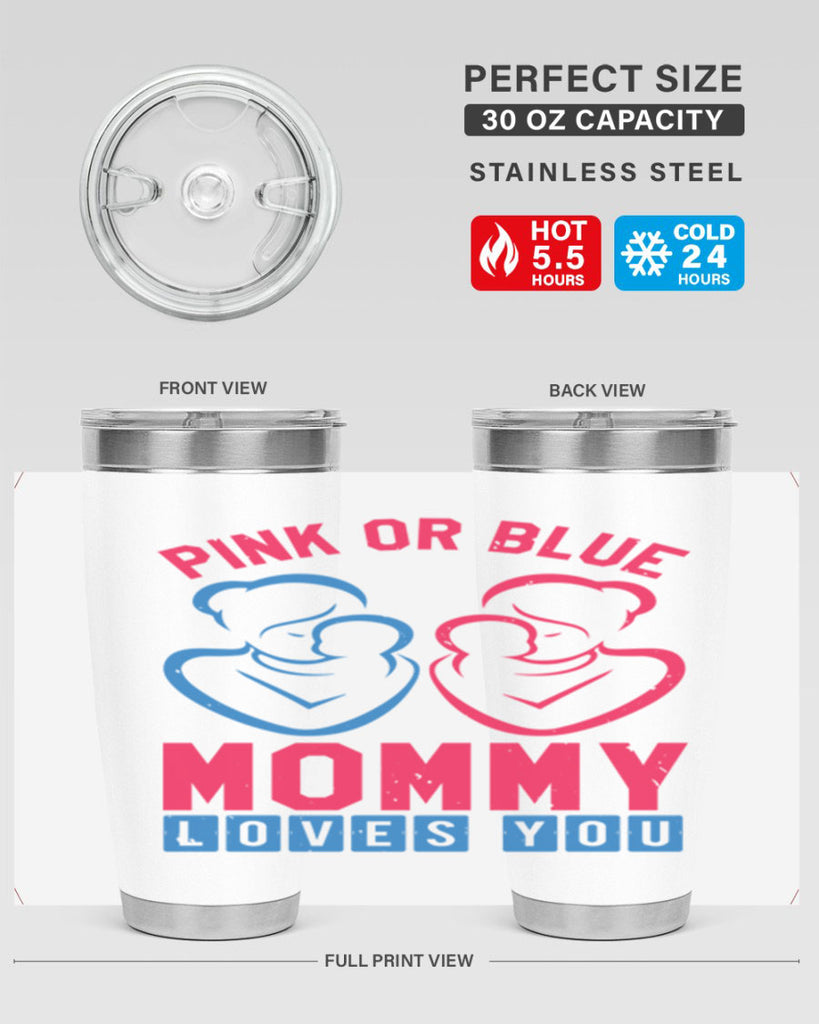 pink or blue Mommy Loves you Style 21#- baby shower- tumbler