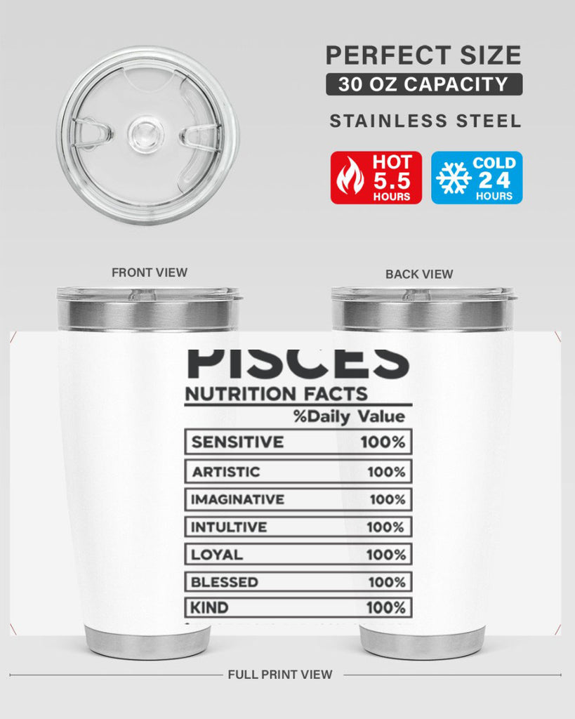 pisces Nutrition Facts 367#- zodiac- Tumbler