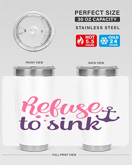refuse to sink Style 4#- breast cancer- Tumbler