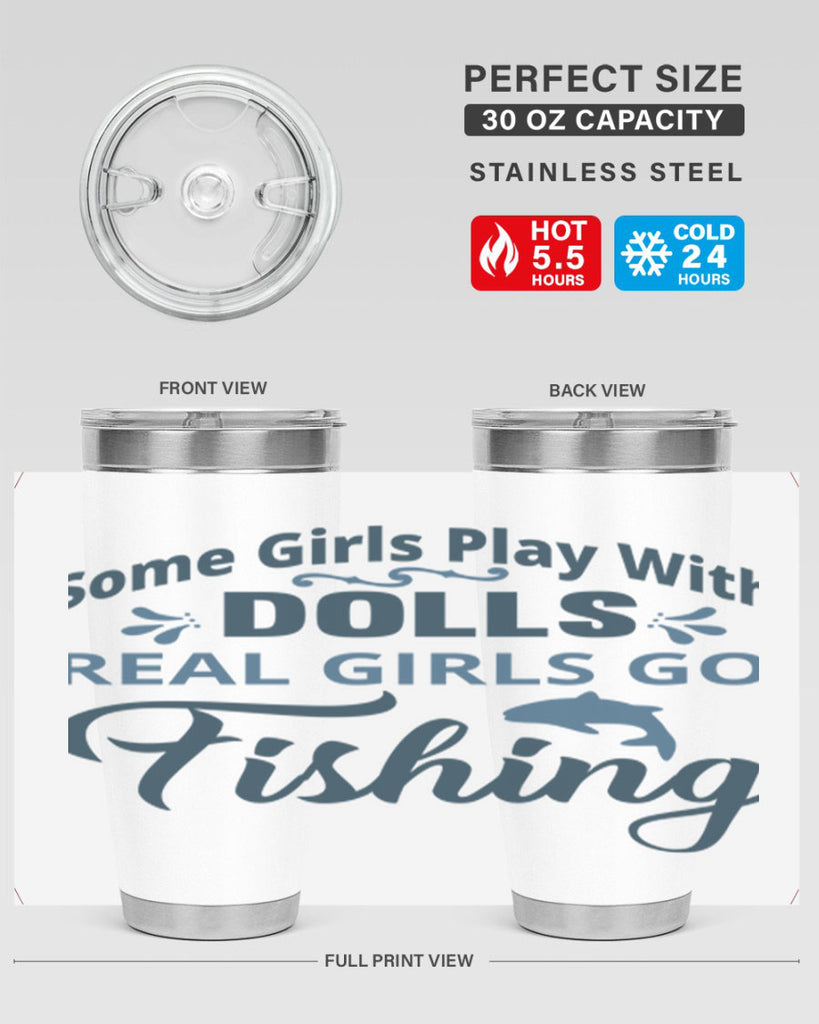 some girl play with dolls 38#- fishing- Tumbler