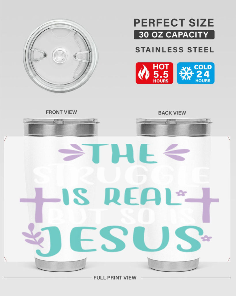 the struggle is real but so is jesusss 3#- easter- Tumbler