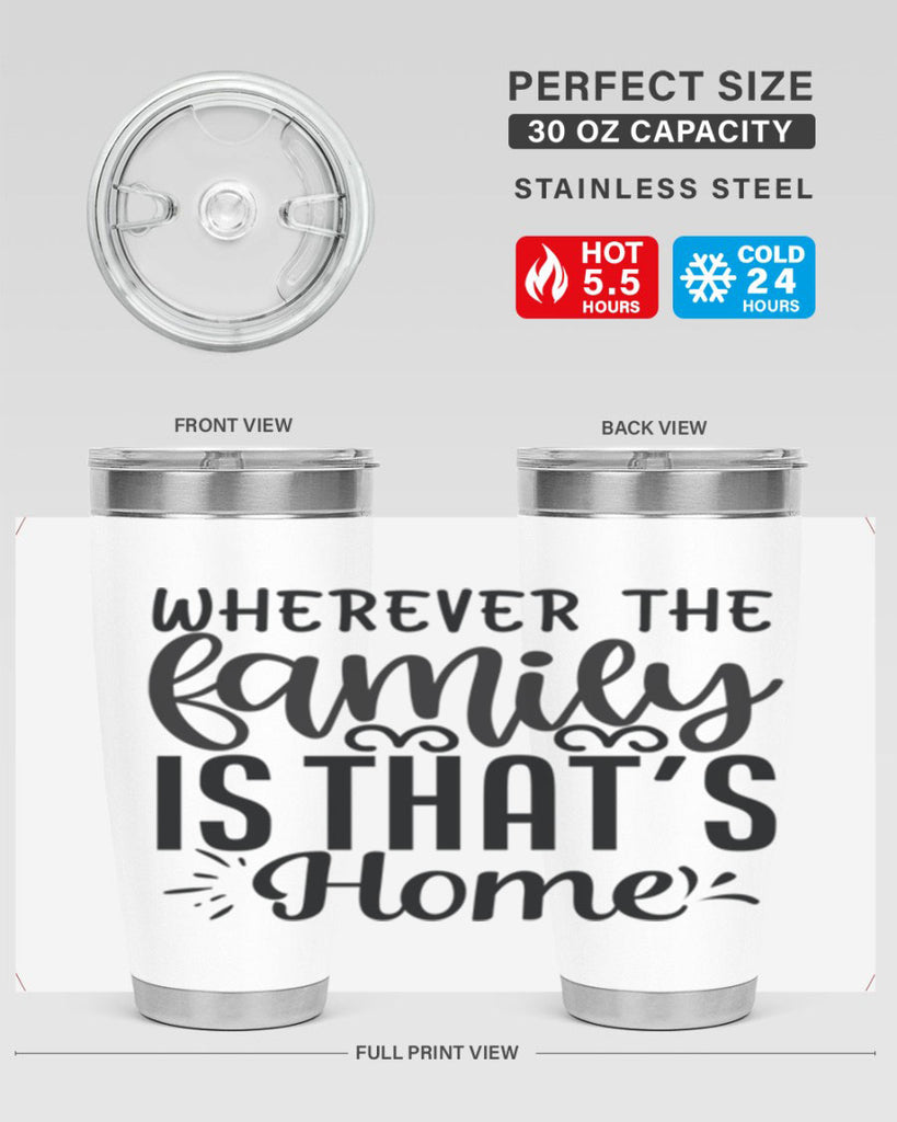 wherever the family is thats home 9#- family- Tumbler