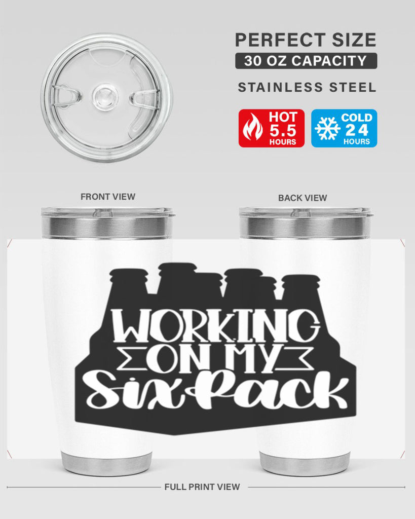 working on my six pack 13#- beer- Tumbler