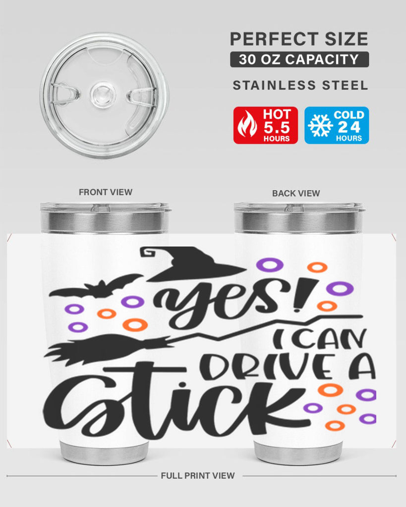 yes i can drive a stick 3#- halloween- Tumbler