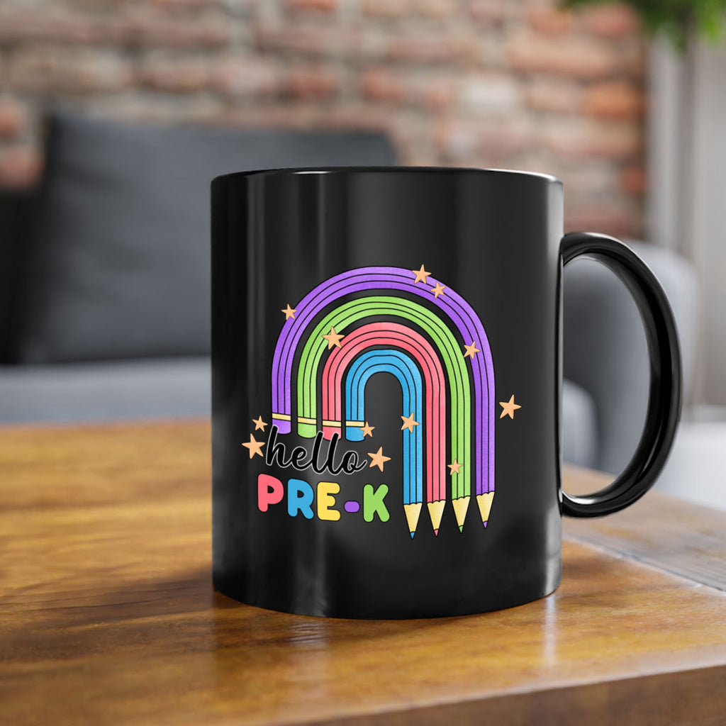 Hello PreK Pencil Rainbow 5#- preK-Mug / Coffee Cup