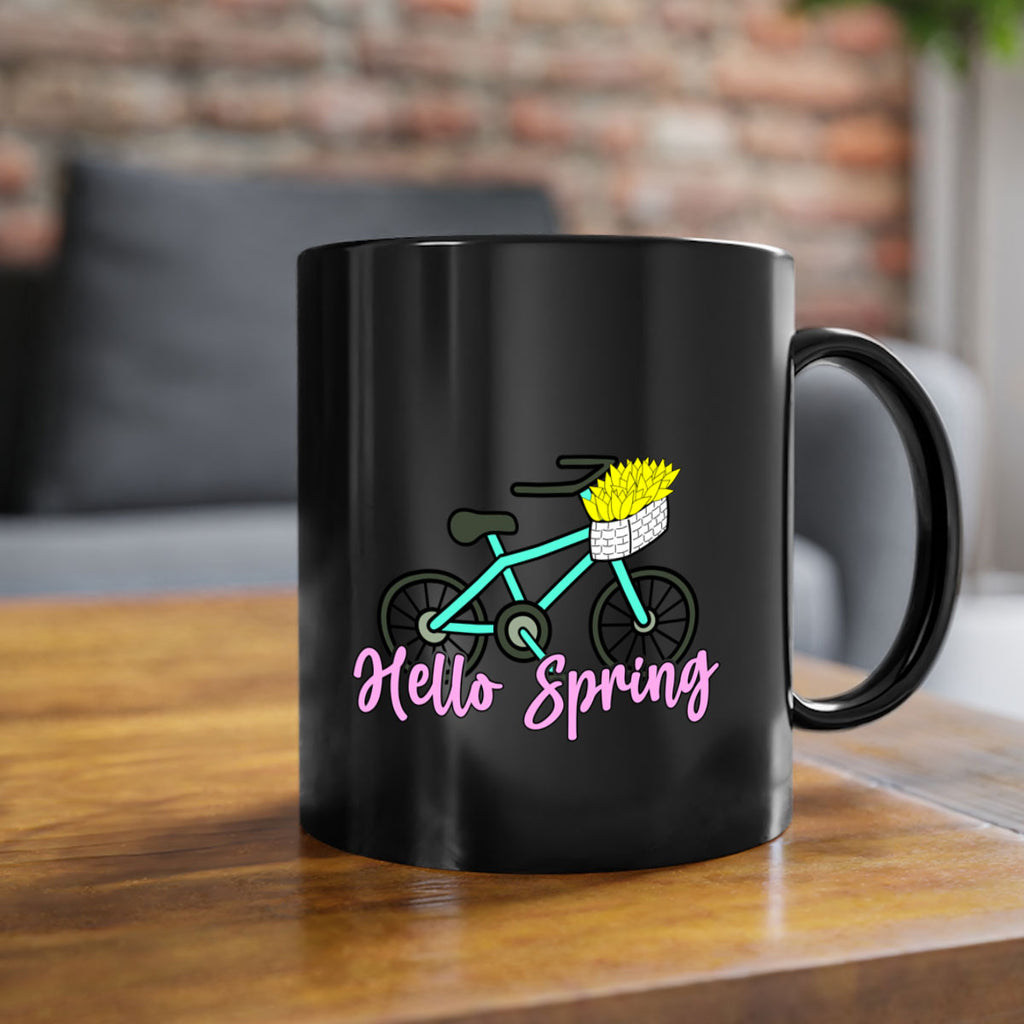 Hello Spring Bicycle with flowers189#- spring-Mug / Coffee Cup