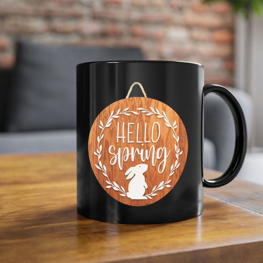 Hello Spring Bunny Wreath Mockup191#- spring-Mug / Coffee Cup