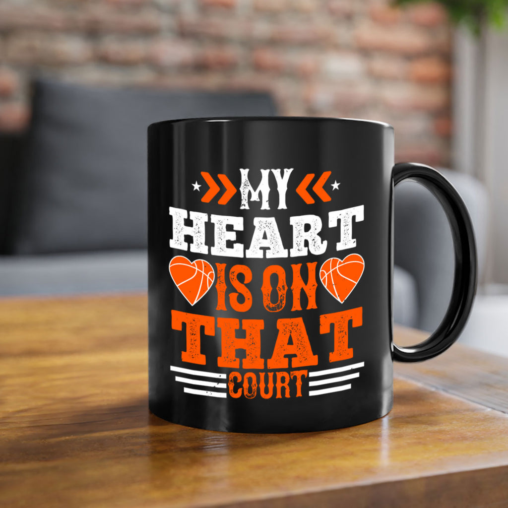 My heart is on that court 641#- basketball-Mug / Coffee Cup
