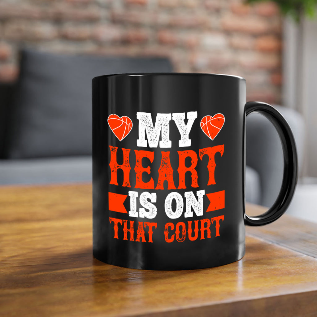 My heart is on that court 642#- basketball-Mug / Coffee Cup