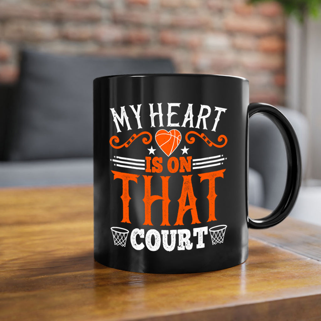 My heart is on that court 643#- basketball-Mug / Coffee Cup