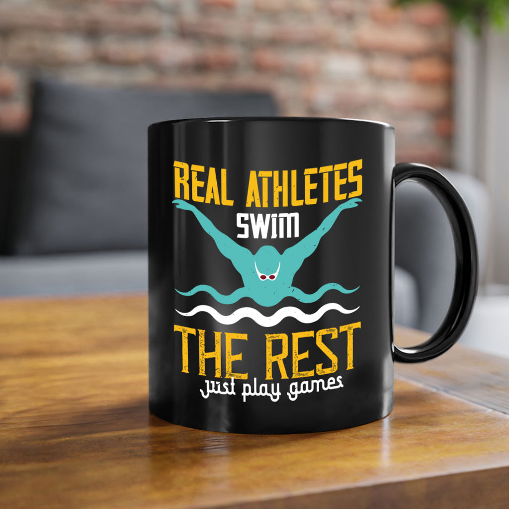 Real athletes swim the rest 556#- swimming-Mug / Coffee Cup