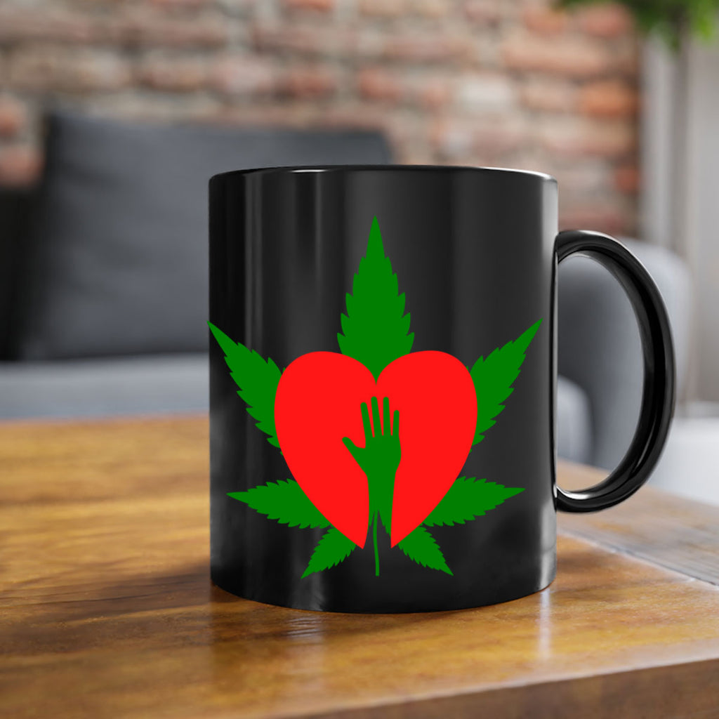 cannabis heart with hand 45#- marijuana-Mug / Coffee Cup