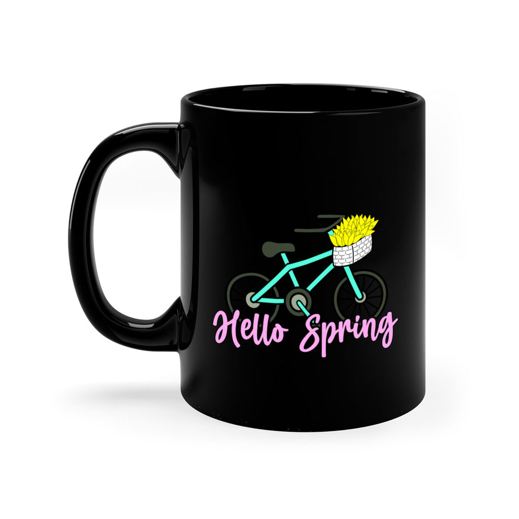 Hello Spring Bicycle with flowers189#- spring-Mug / Coffee Cup