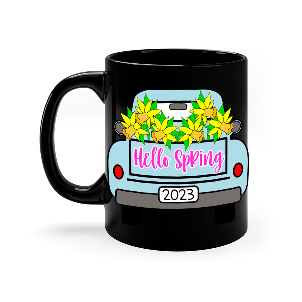 Hello Spring Farm truck with daffodils196#- spring-Mug / Coffee Cup
