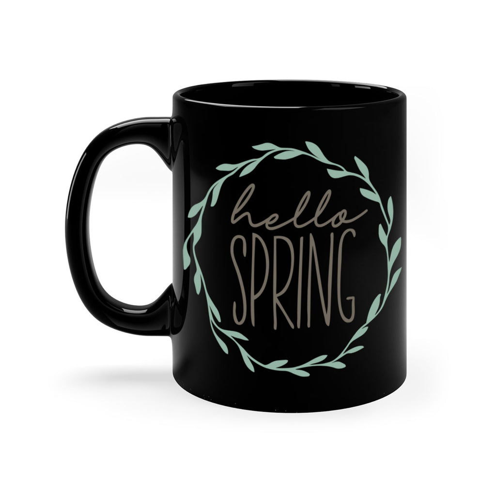 Hello Spring Wreath leaves210#- spring-Mug / Coffee Cup