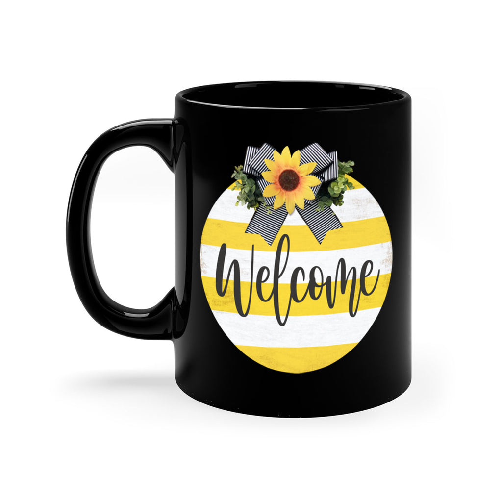 Welcome and Yellow strips Mockup564#- spring-Mug / Coffee Cup