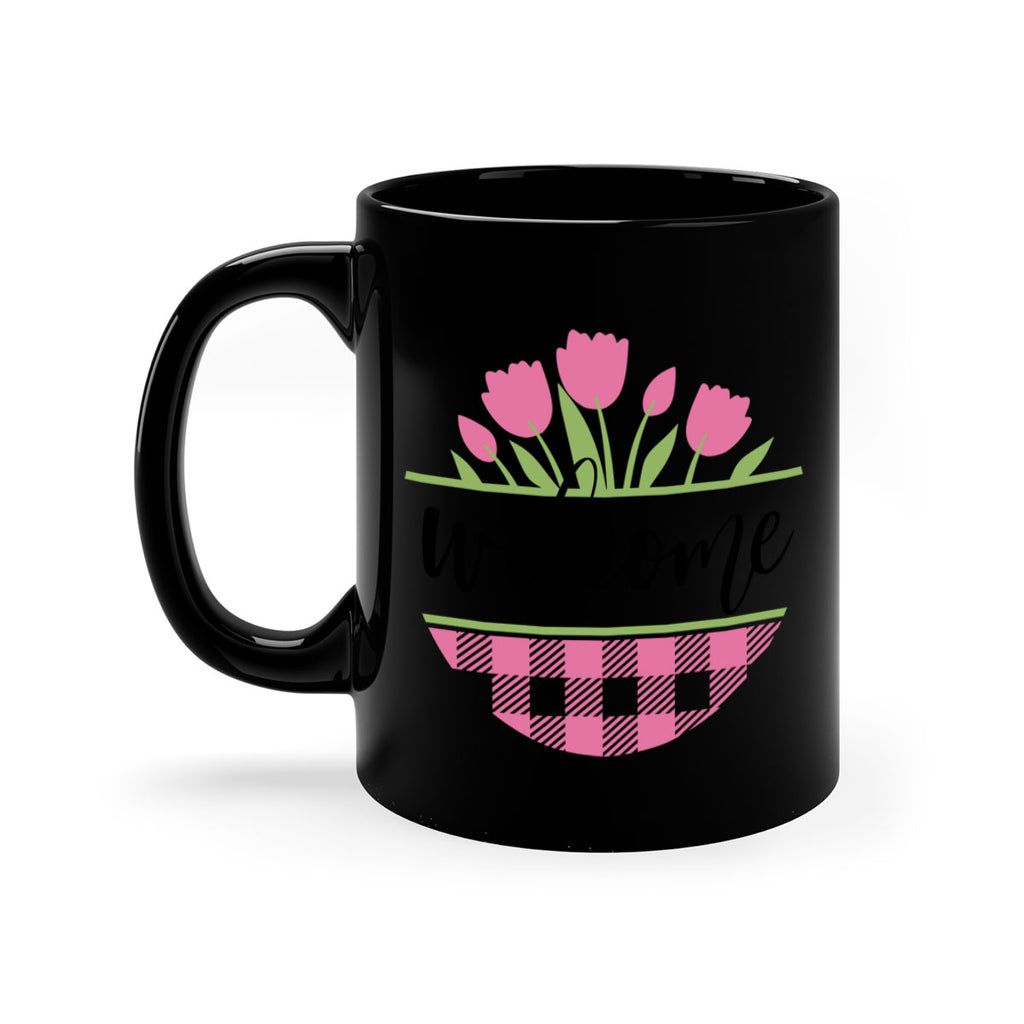 Welcome pink plaid575#- spring-Mug / Coffee Cup