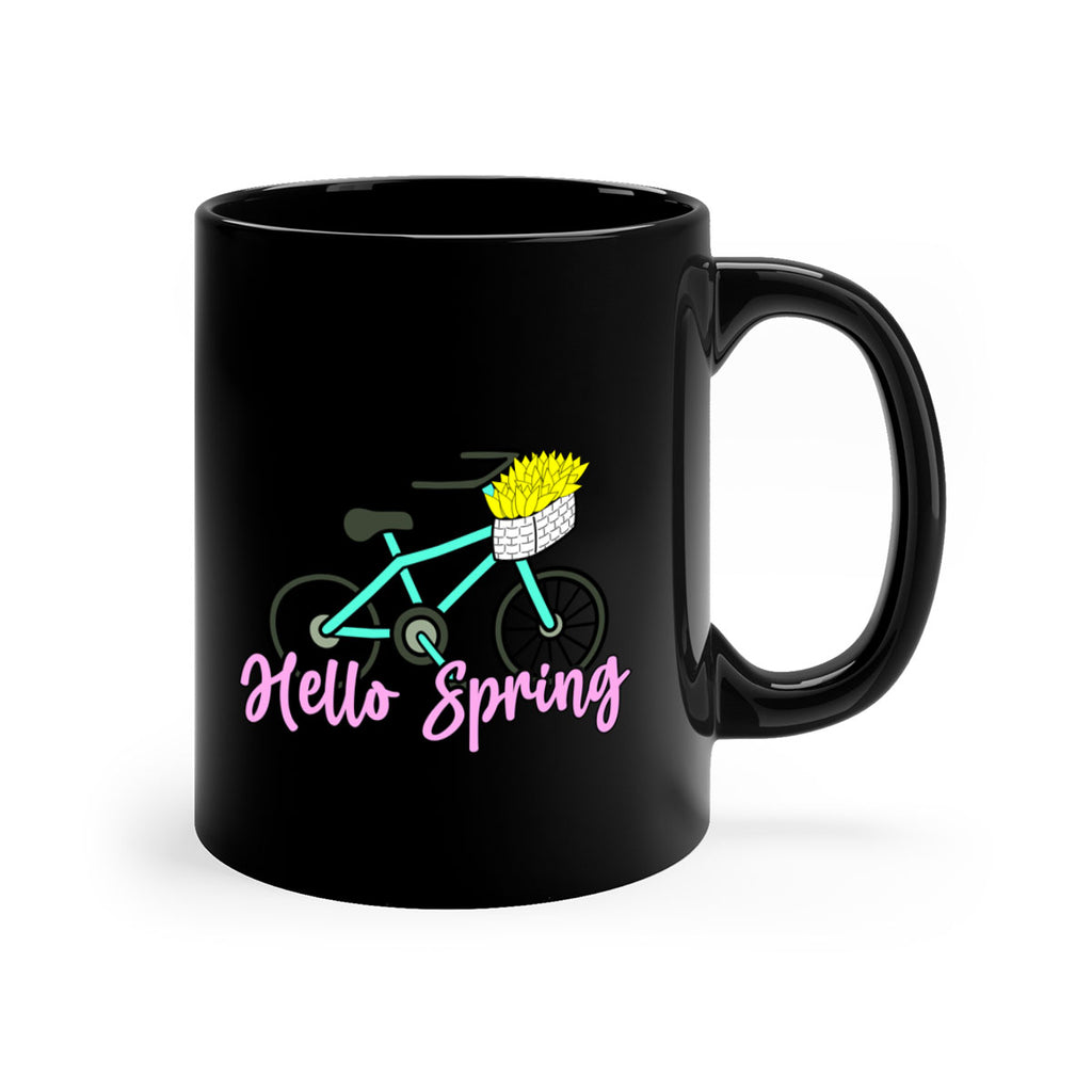 Hello Spring Bicycle with flowers189#- spring-Mug / Coffee Cup