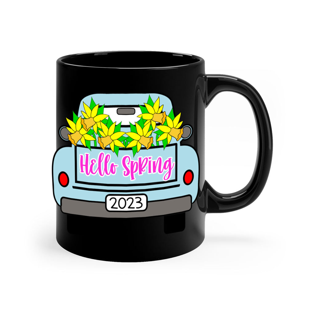 Hello Spring Farm truck with daffodils196#- spring-Mug / Coffee Cup