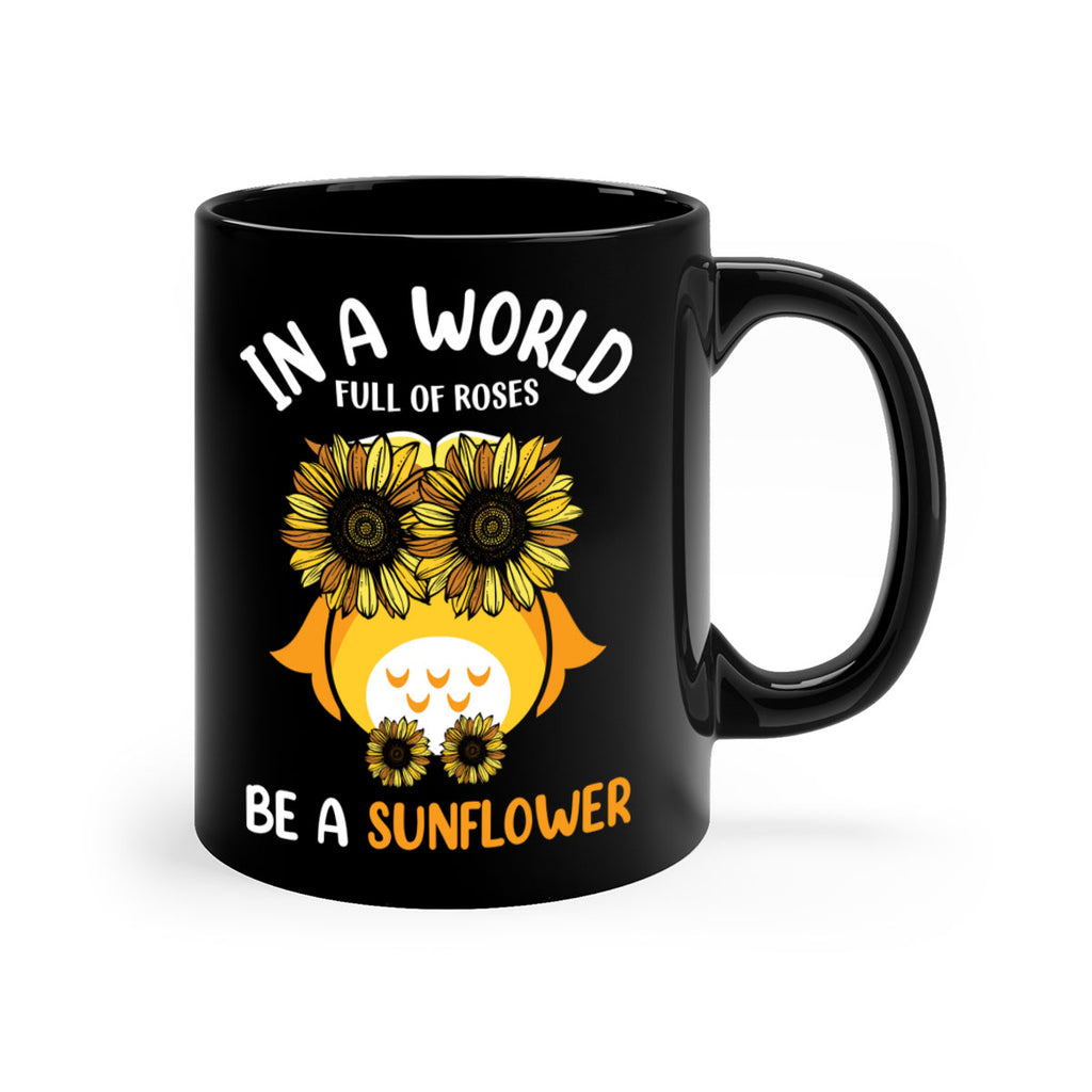 Sunflower Owl In A World A TurtleRabbit 18#- owl-Mug / Coffee Cup