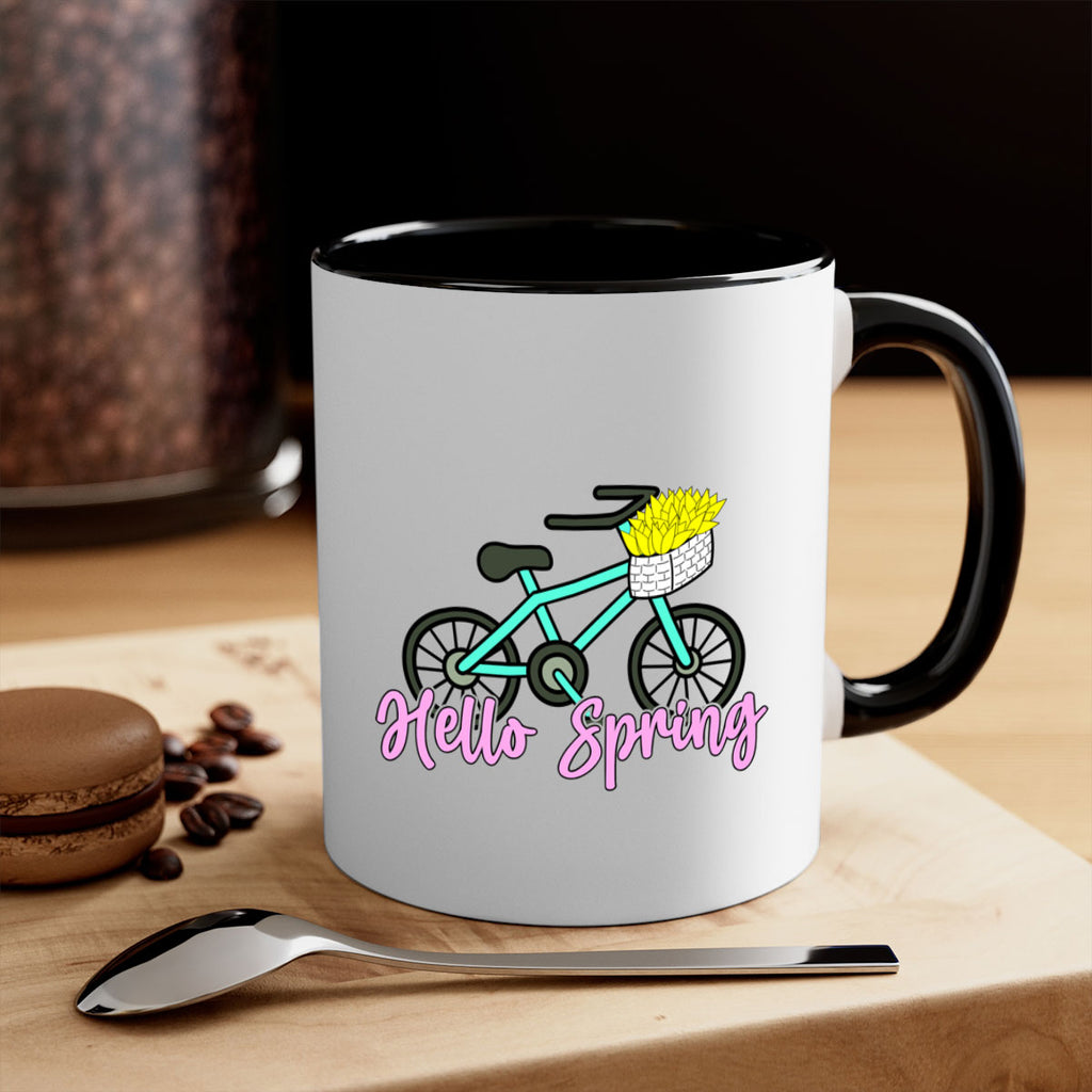 Hello Spring Bicycle with flowers189#- spring-Mug / Coffee Cup