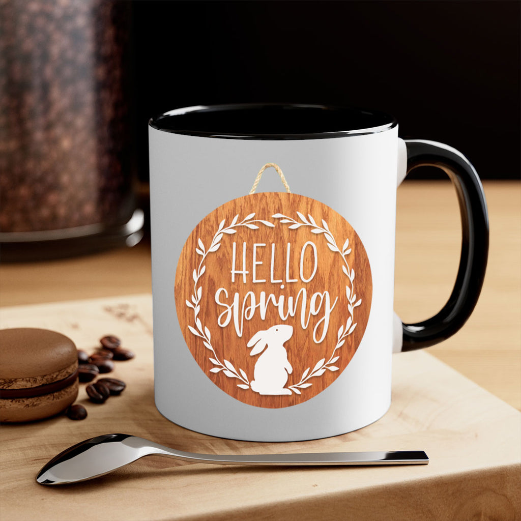 Hello Spring Bunny Wreath Mockup191#- spring-Mug / Coffee Cup