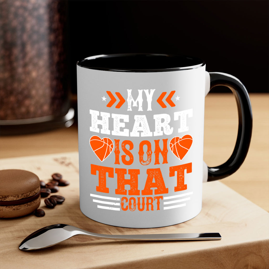 My heart is on that court 641#- basketball-Mug / Coffee Cup