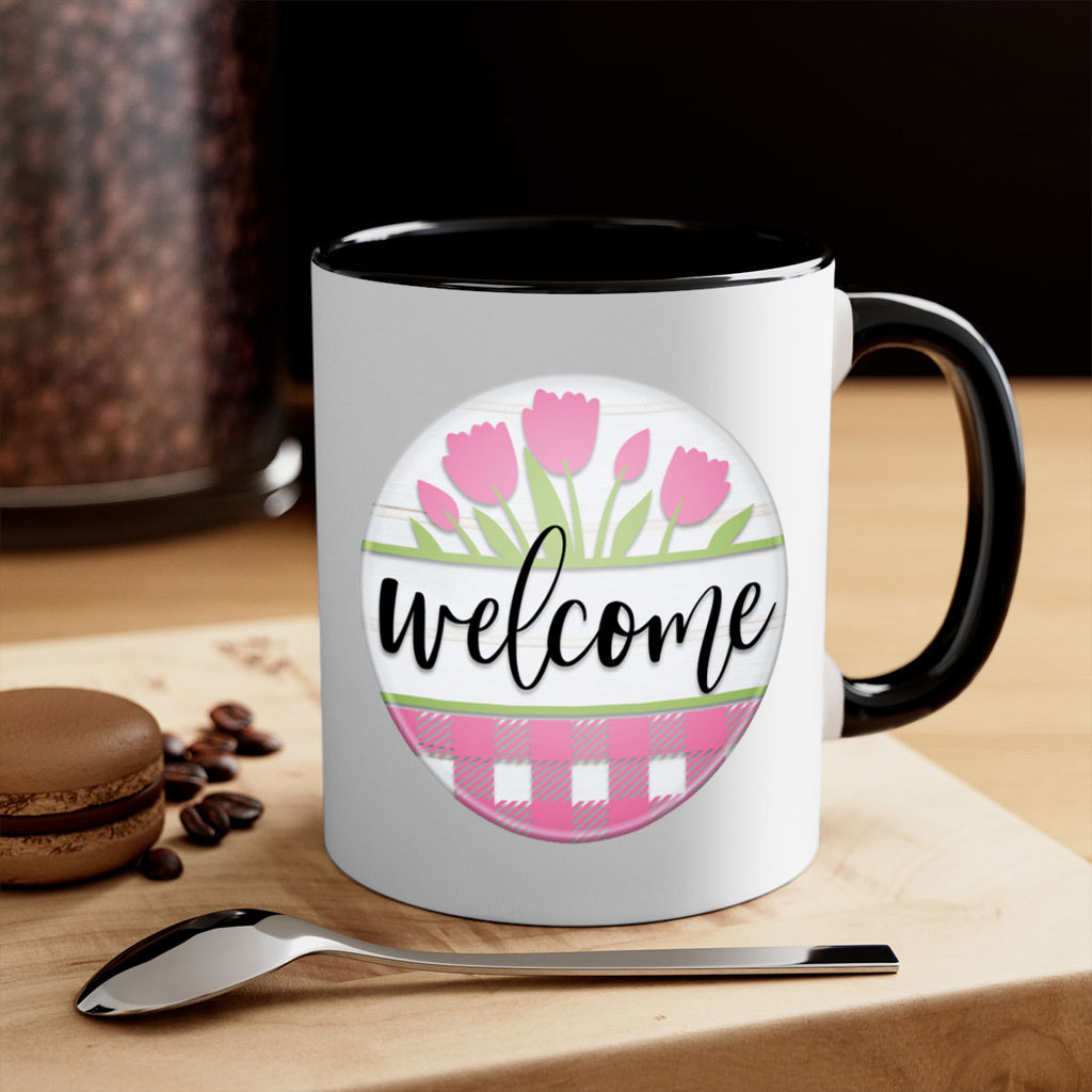 Welcome pink plaid Mockup574#- spring-Mug / Coffee Cup