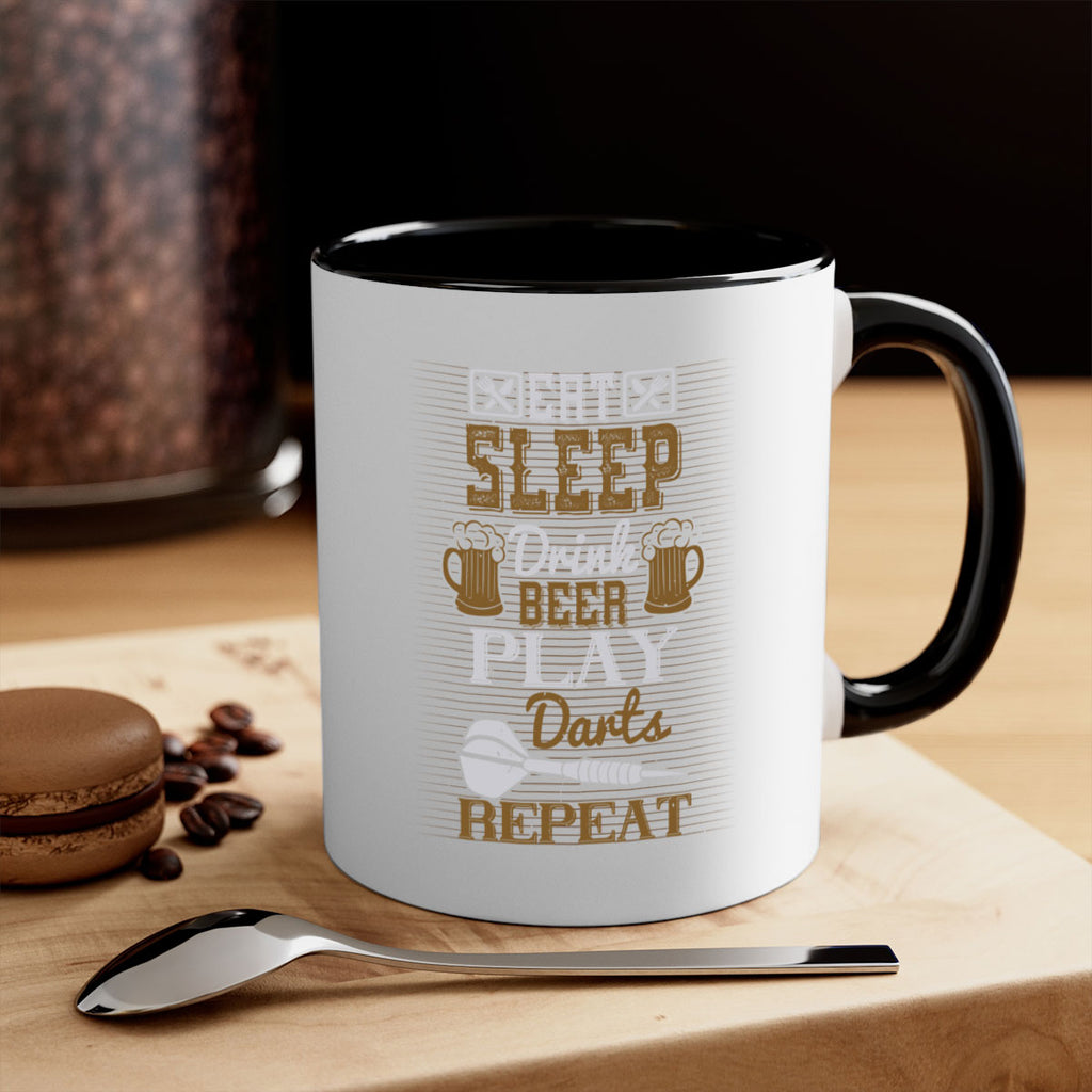 eat sleep drink beer play darts repeat 2259#- darts-Mug / Coffee Cup