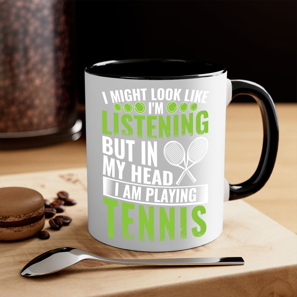 might look like im listening but im playing tennis 581#- tennis-Mug / Coffee Cup