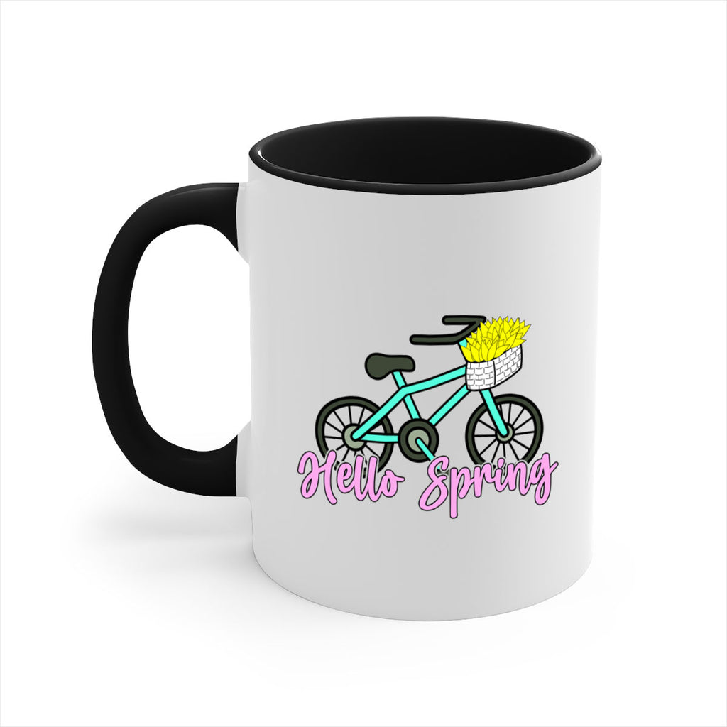 Hello Spring Bicycle with flowers189#- spring-Mug / Coffee Cup