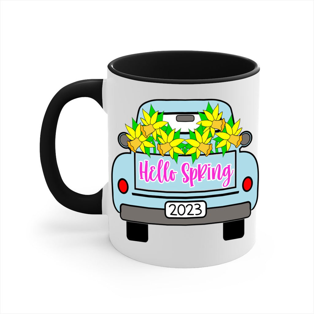 Hello Spring Farm truck with daffodils196#- spring-Mug / Coffee Cup