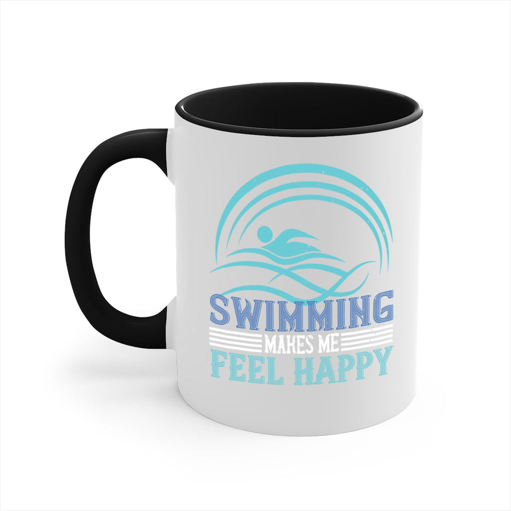 Swimming makes me feel happy 374#- swimming-Mug / Coffee Cup
