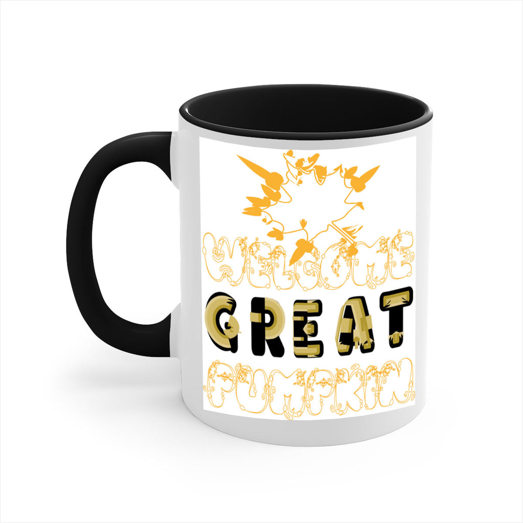 WelcomeGreatPumpkindesign 639#- fall-Mug / Coffee Cup
