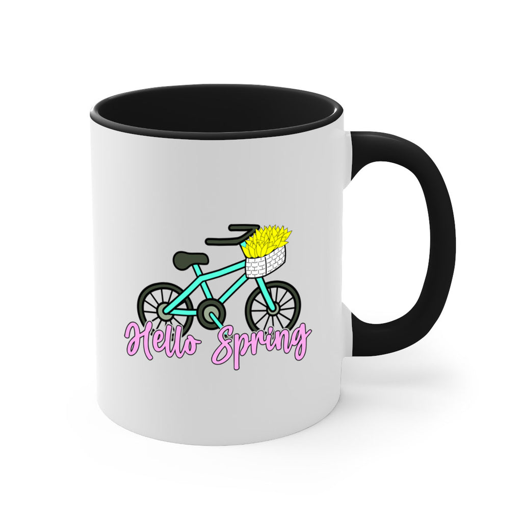 Hello Spring Bicycle with flowers189#- spring-Mug / Coffee Cup