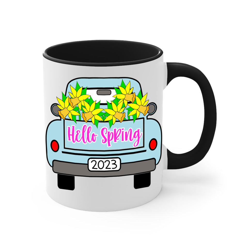Hello Spring Farm truck with daffodils196#- spring-Mug / Coffee Cup