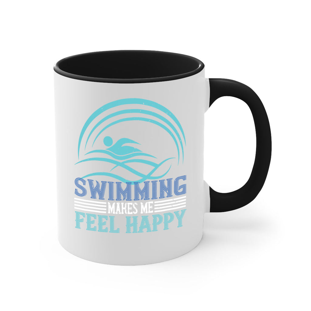 Swimming makes me feel happy 374#- swimming-Mug / Coffee Cup