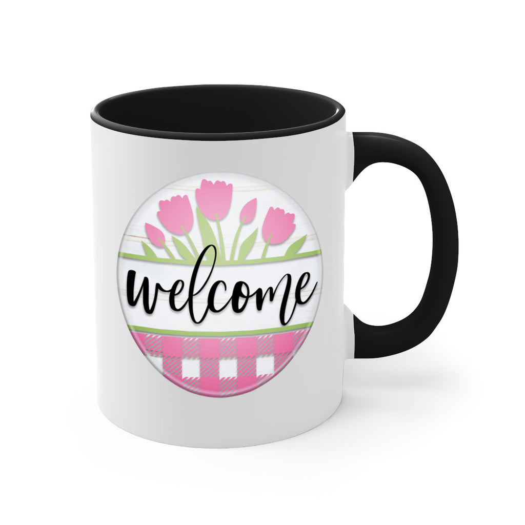Welcome pink plaid Mockup574#- spring-Mug / Coffee Cup