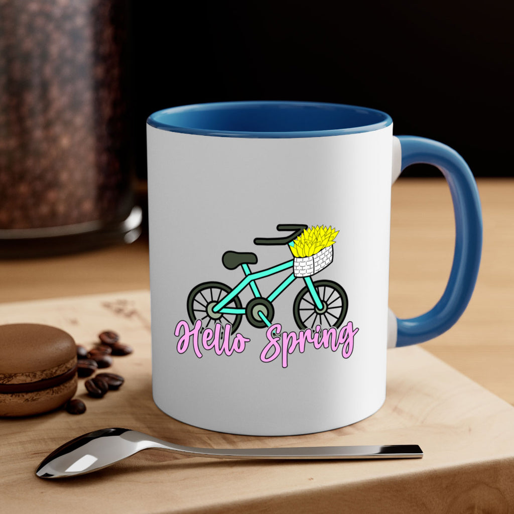 Hello Spring Bicycle with flowers189#- spring-Mug / Coffee Cup
