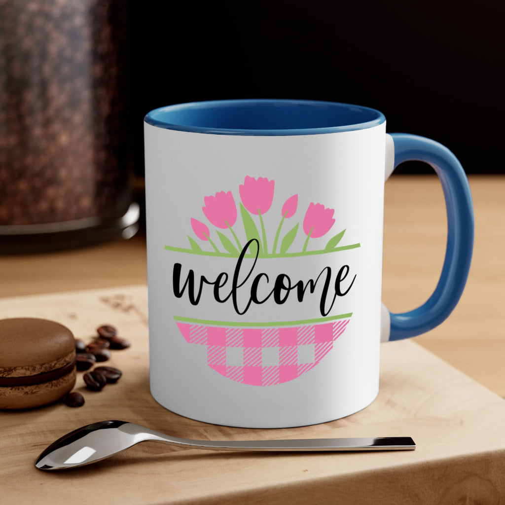 Welcome pink plaid575#- spring-Mug / Coffee Cup
