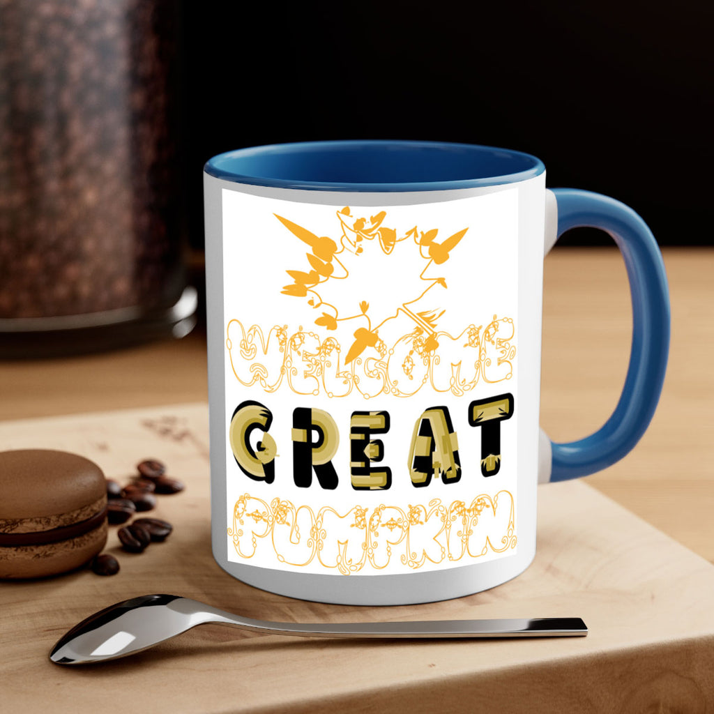 WelcomeGreatPumpkindesign 639#- fall-Mug / Coffee Cup