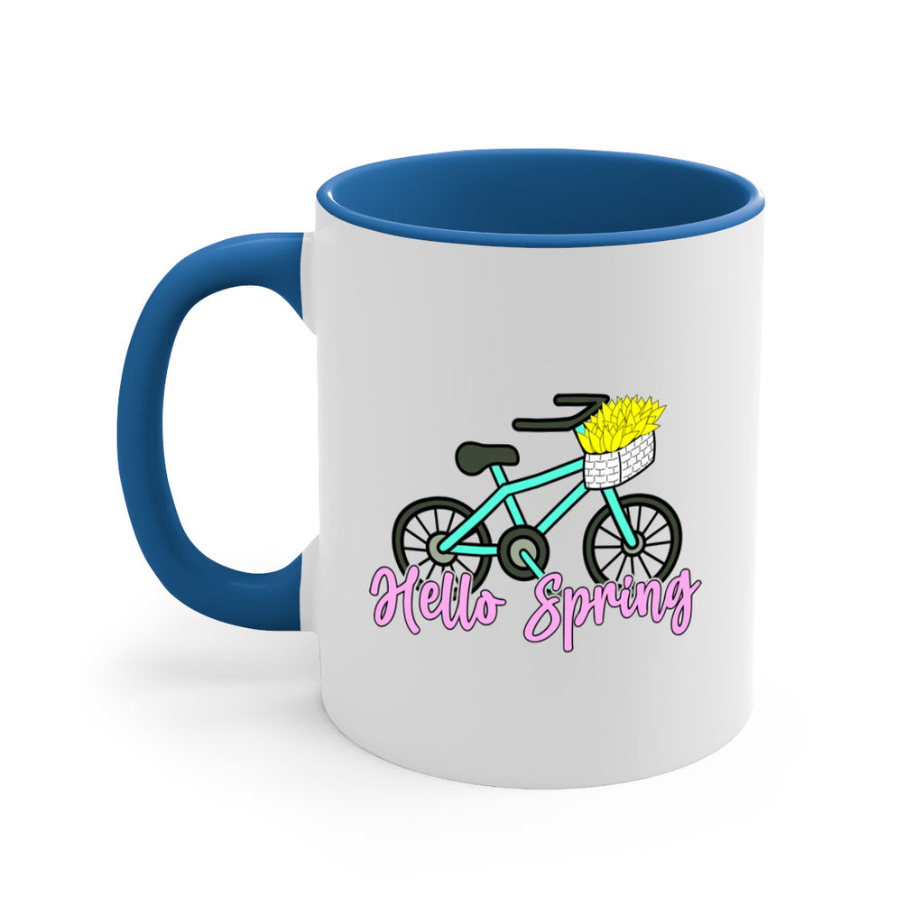 Hello Spring Bicycle with flowers189#- spring-Mug / Coffee Cup