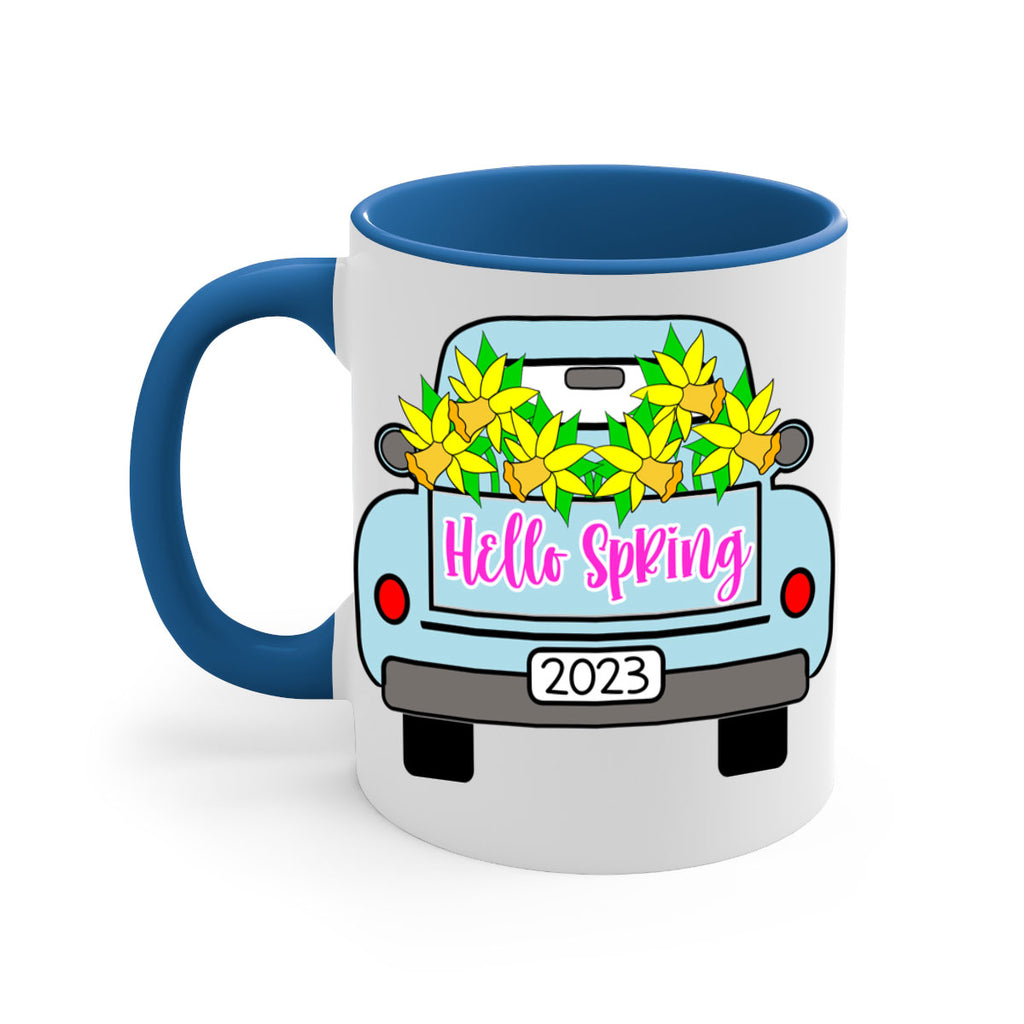 Hello Spring Farm truck with daffodils196#- spring-Mug / Coffee Cup