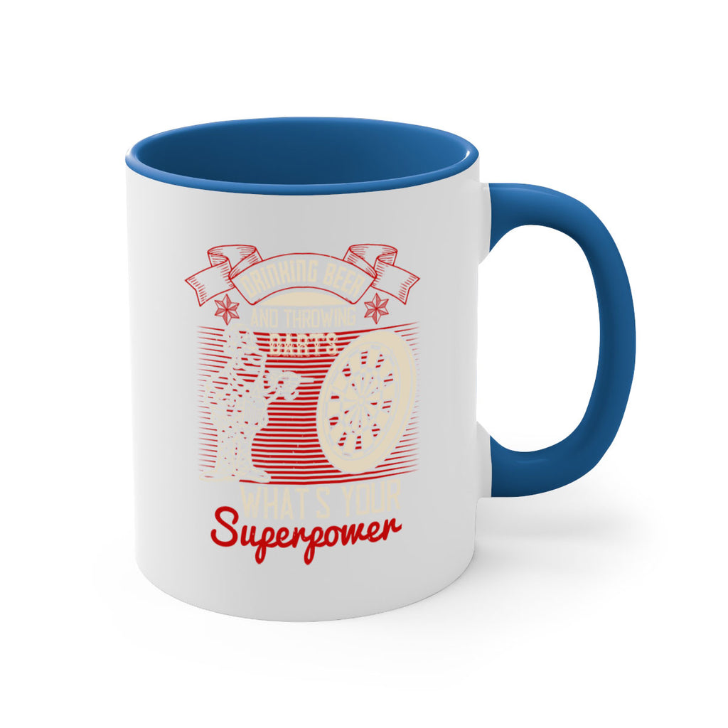 Drinking Beer And Throwing Darts Whats Your Superpower 2269#- darts-Mug / Coffee Cup