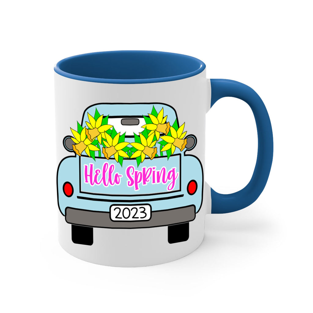 Hello Spring Farm truck with daffodils196#- spring-Mug / Coffee Cup